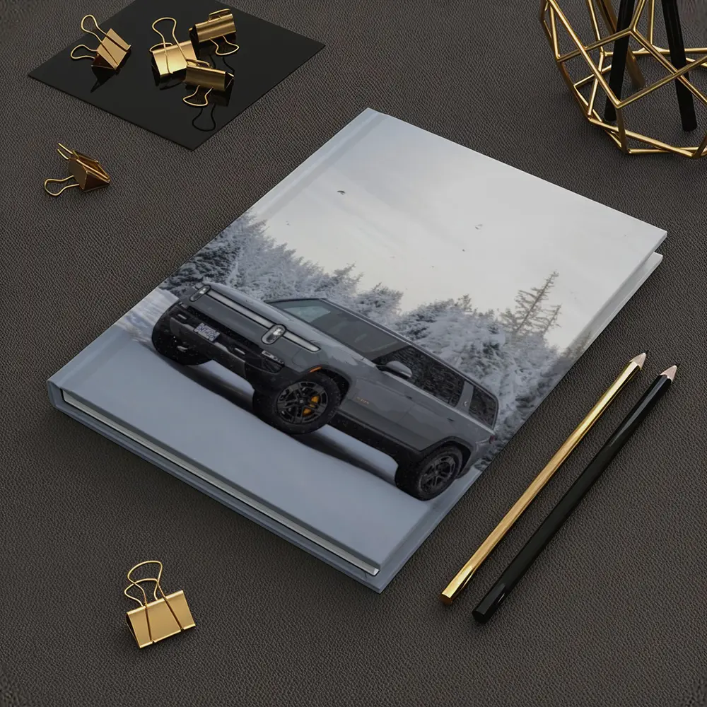 Rivian R1S SUV Snowy Winter Forest – Notebooks