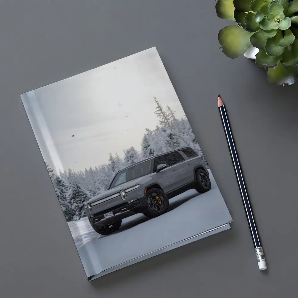 Rivian R1S SUV Snowy Winter Forest – Notebooks