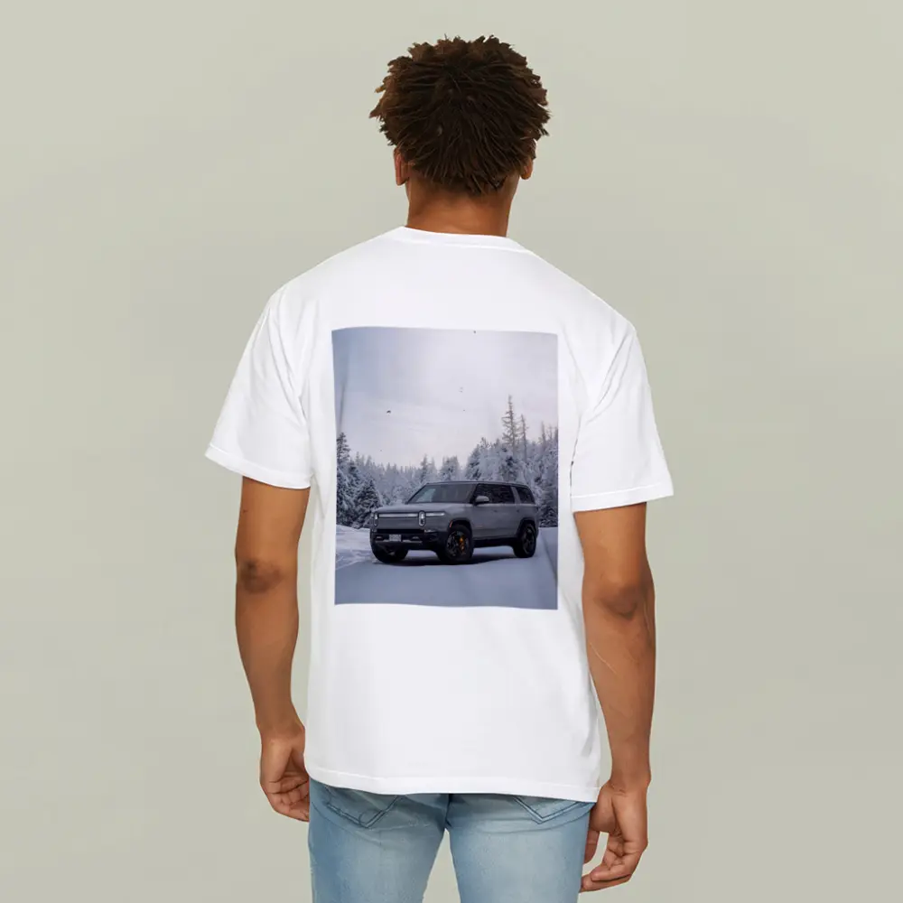 Rivian R1S SUV Snowy Winter Forest – T-Shirts