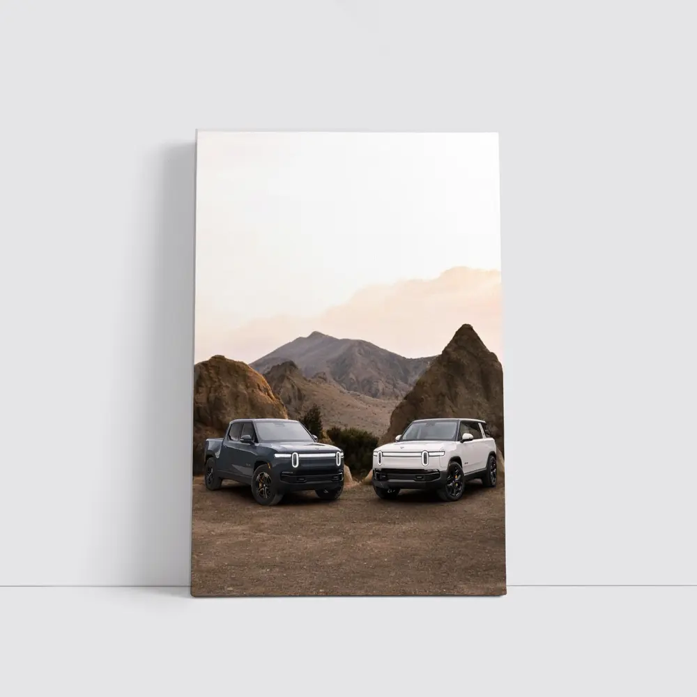 Rivian R1T R1S Desert Mountain Backdrop – Wall Art