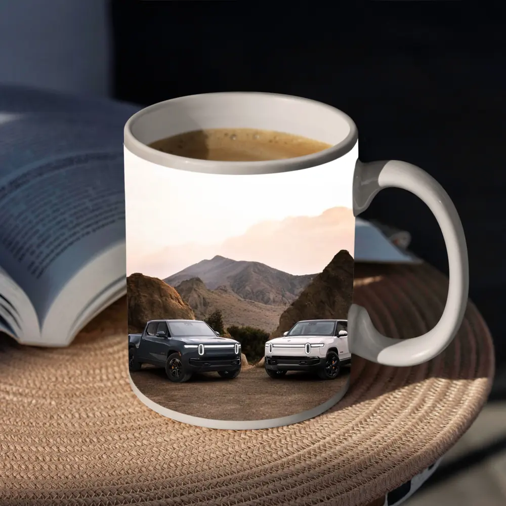 Rivian R1T R1S Desert Mountain Backdrop – Mugs