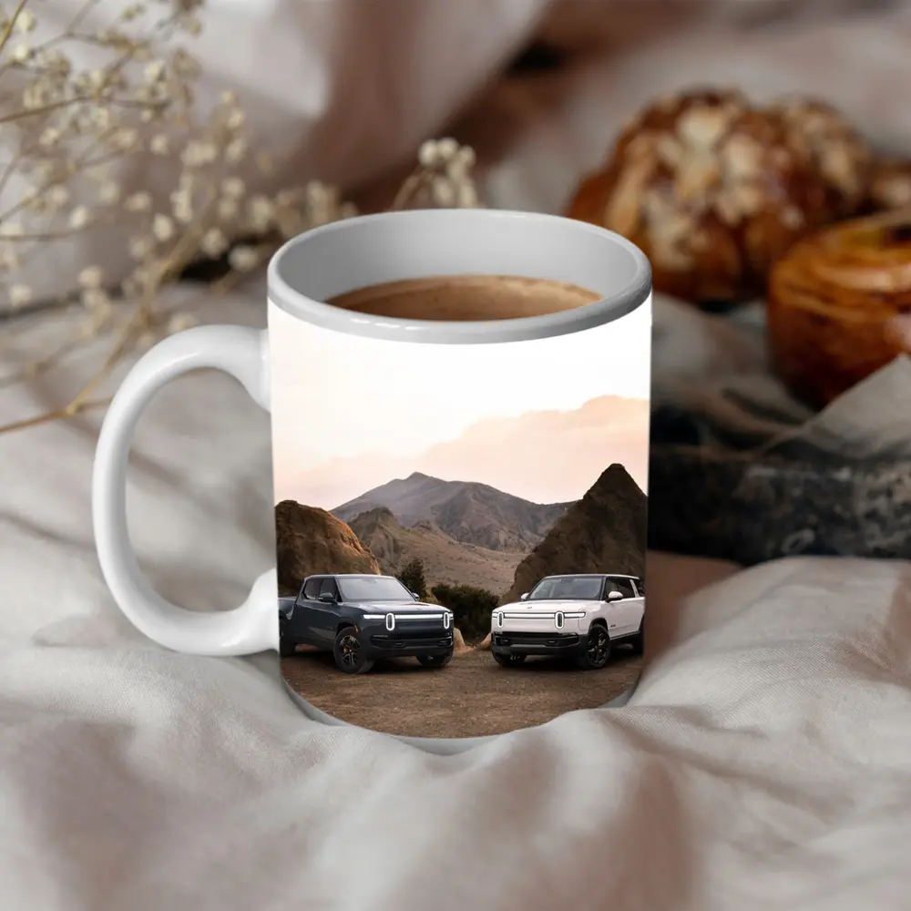 Rivian R1T R1S Desert Mountain Backdrop – Mugs