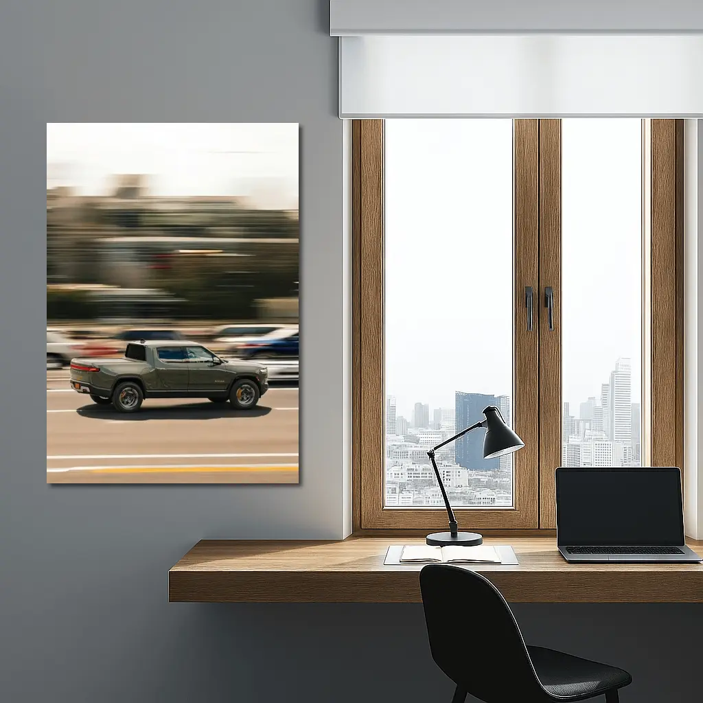 Rivian R1T Electric Truck Highway Speed – Wall Art