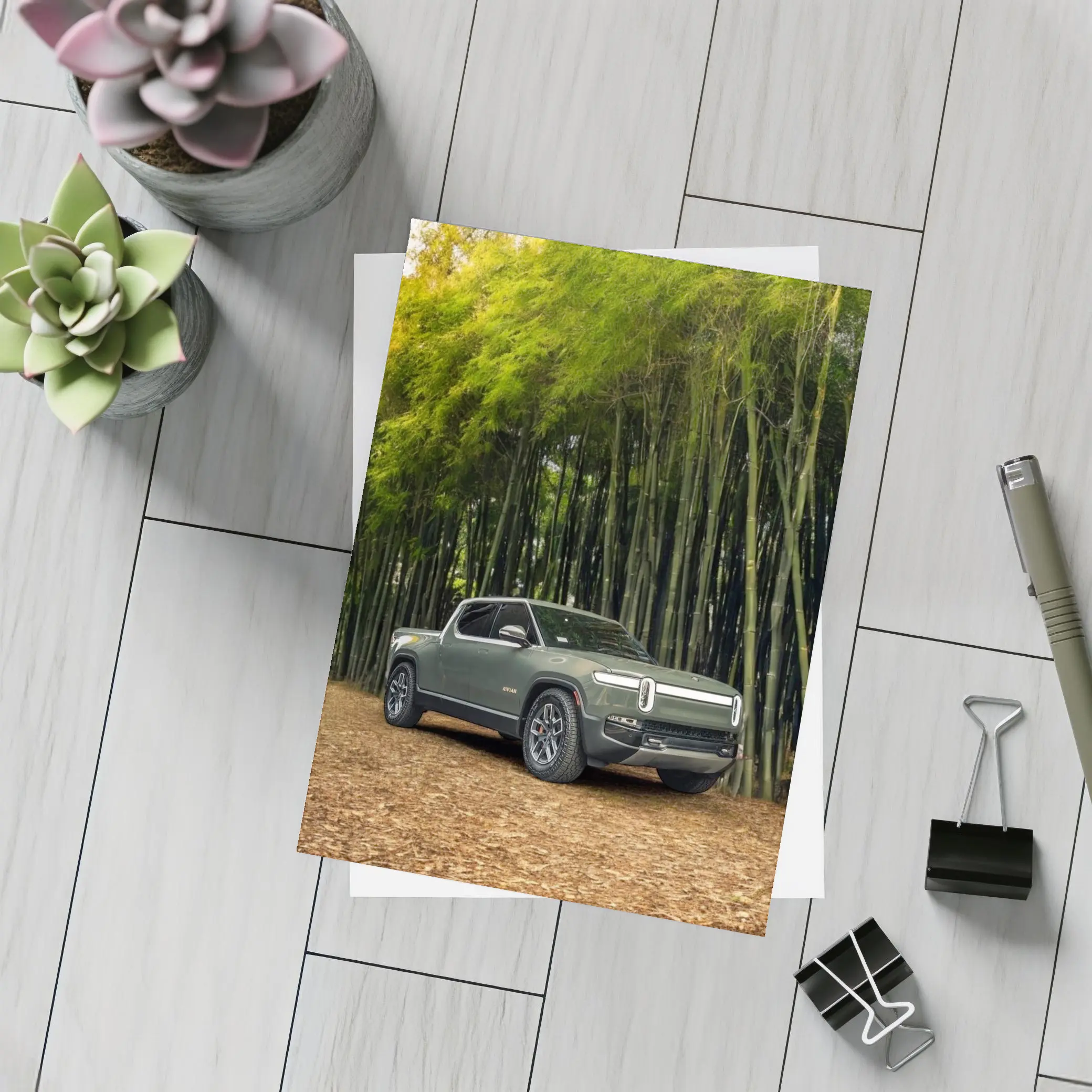 Rivian R1T Truck Bamboo Forest Green – Postcards