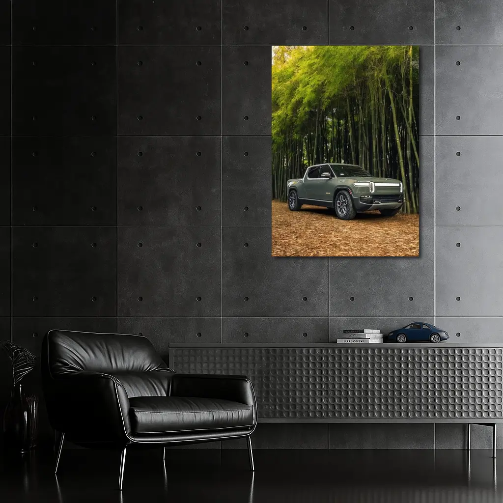 Rivian R1T Truck Bamboo Forest Green – Wall Art