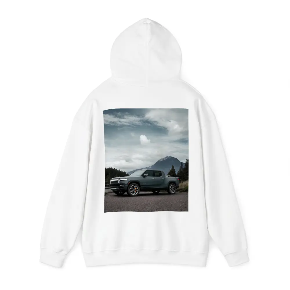 Rivian R1T Truck Mountain Cloudy Sky – Hoodies