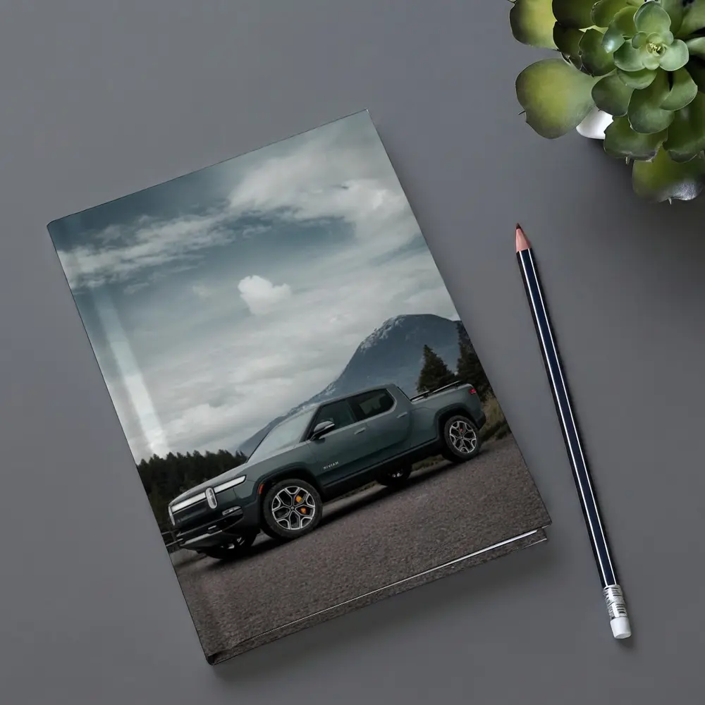 Rivian R1T Truck Mountain Cloudy Sky – Notebooks