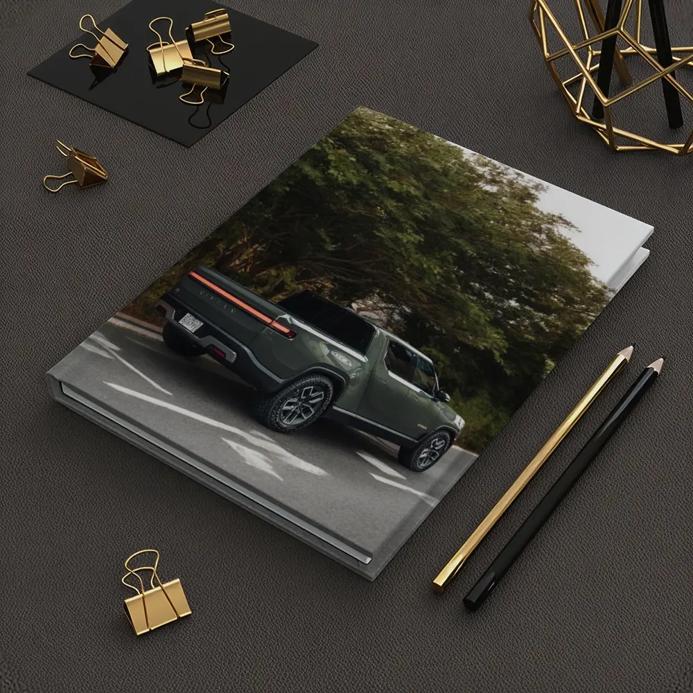 Rivian R1T Truck on Forest Road – Notebooks