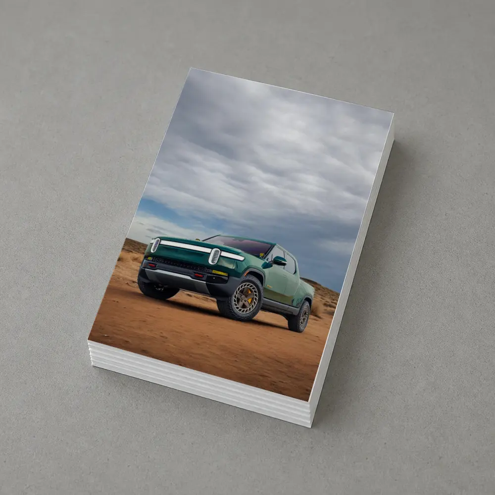 Rivian R1T Green Truck Desert Landscape – Postcards
