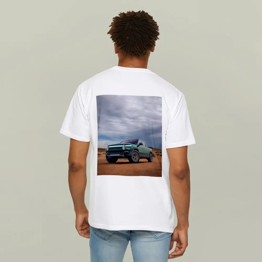 Rivian R1T Green Truck Desert Landscape – T-Shirts