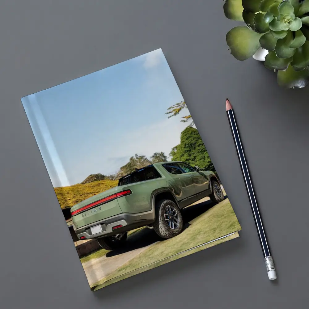 Rivian R1T Green Truck Outdoor Park Setting – Notebooks