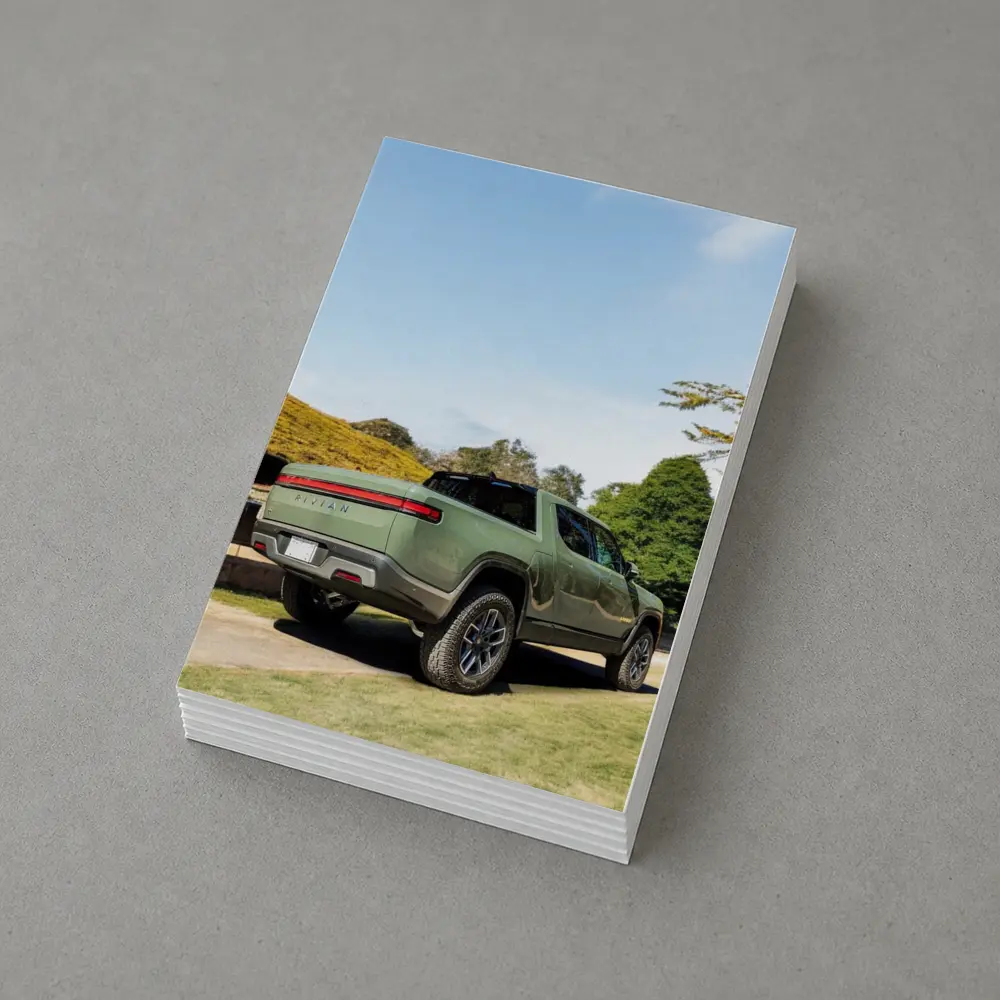Rivian R1T Green Truck Outdoor Park Setting – Postcards