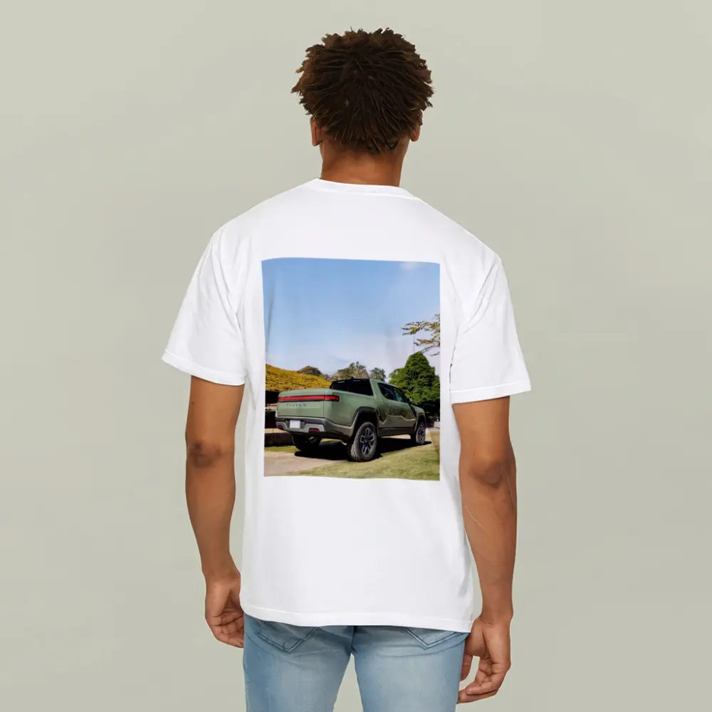 Rivian R1T Green Truck Outdoor Park Setting – T-Shirts