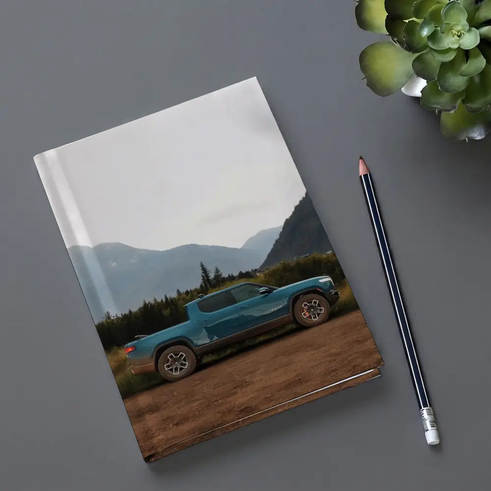 Rivian R1T Truck Mountain Valley Landscape – Notebooks