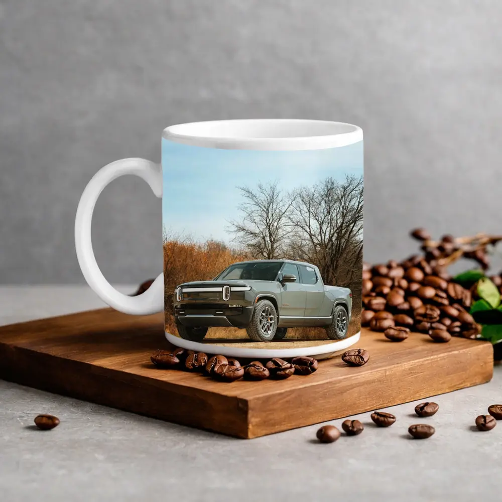 Rivian R1T Truck Autumn Bare Trees – Mugs