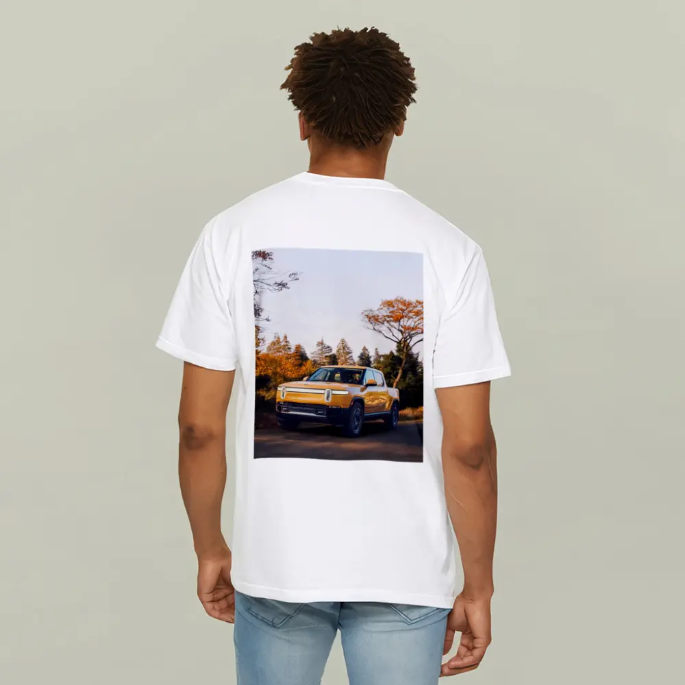 Rivian R1T Electric Truck Autumn Forest Setting – T-Shirts
