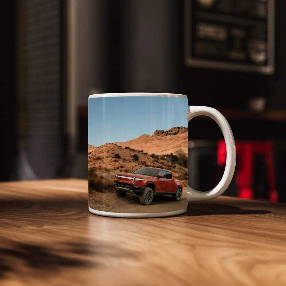 Rivian R1T Truck Desert Hills Landscape – Mugs