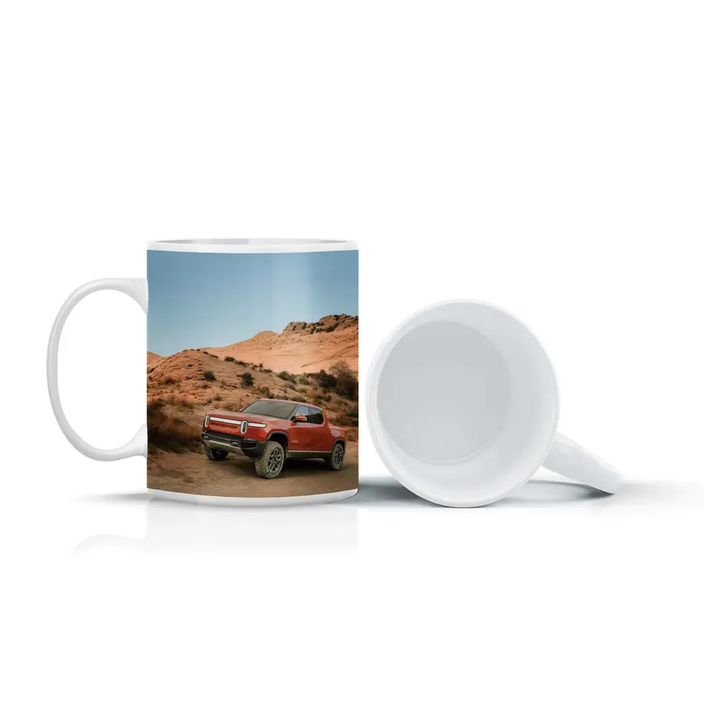 Rivian R1T Truck Desert Hills Landscape – Mugs
