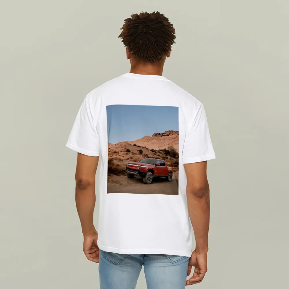 Rivian R1T Truck Desert Hills Landscape – T-Shirts