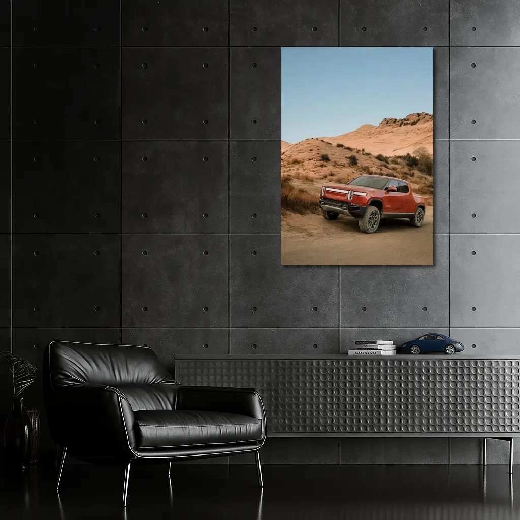 Rivian R1T Truck Desert Hills Landscape – Wall Art