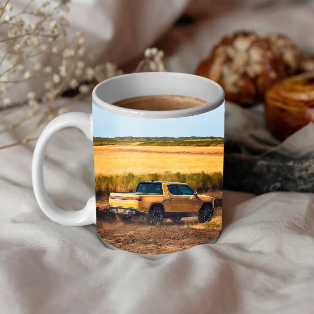 Rivian R1T Truck Dusty Golden Field – Mugs