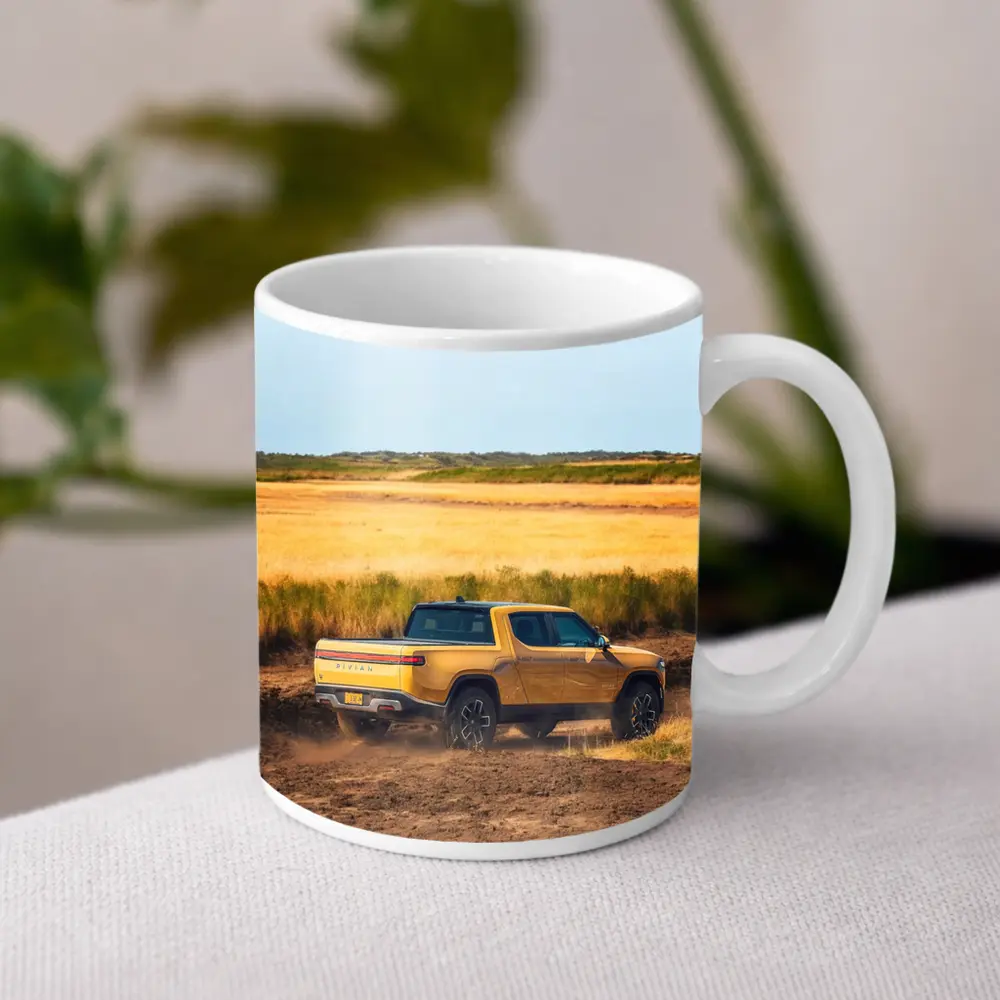 Rivian R1T Truck Dusty Golden Field – Mugs