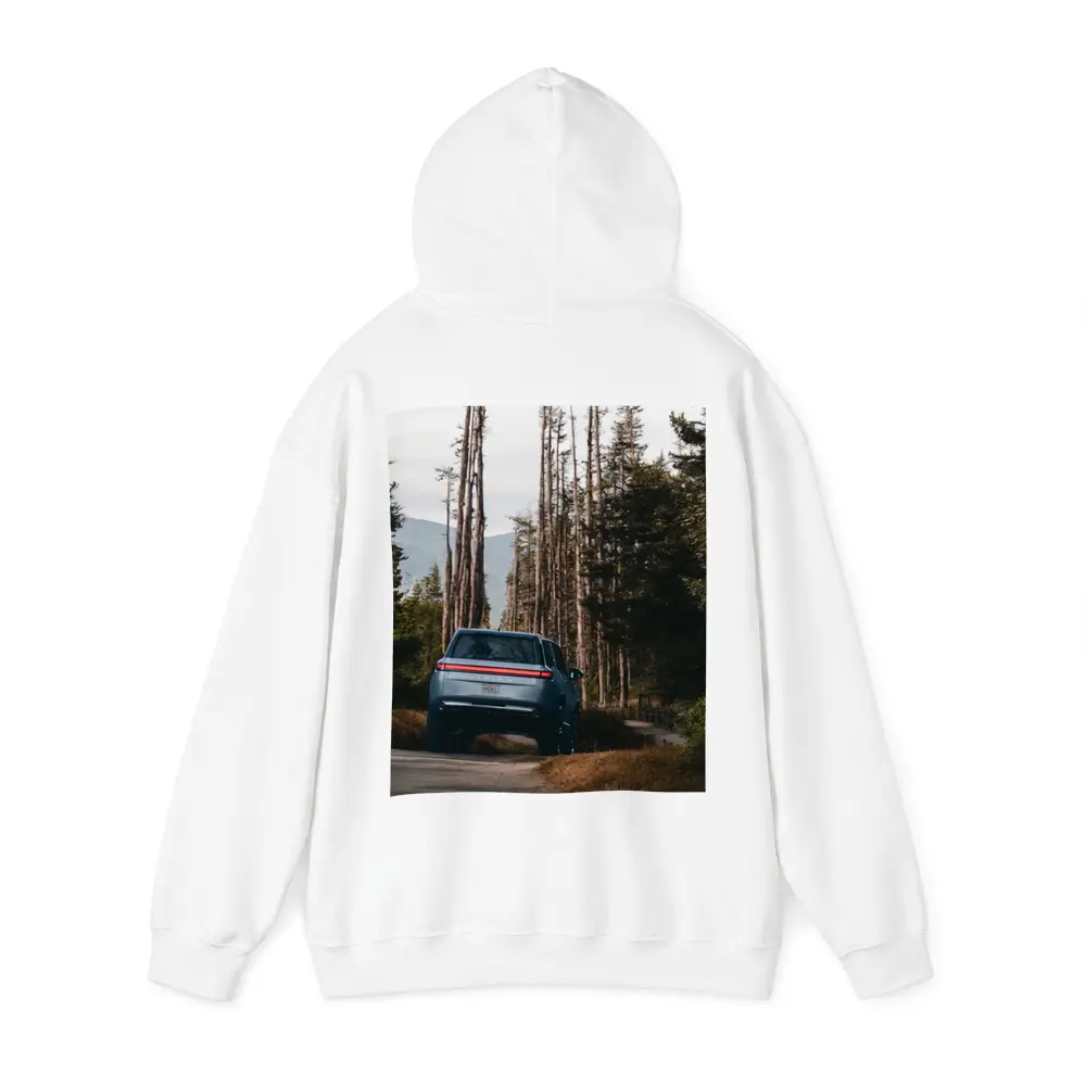 Rivian R1S SUV Winding Forest Mountain Road – Hoodies