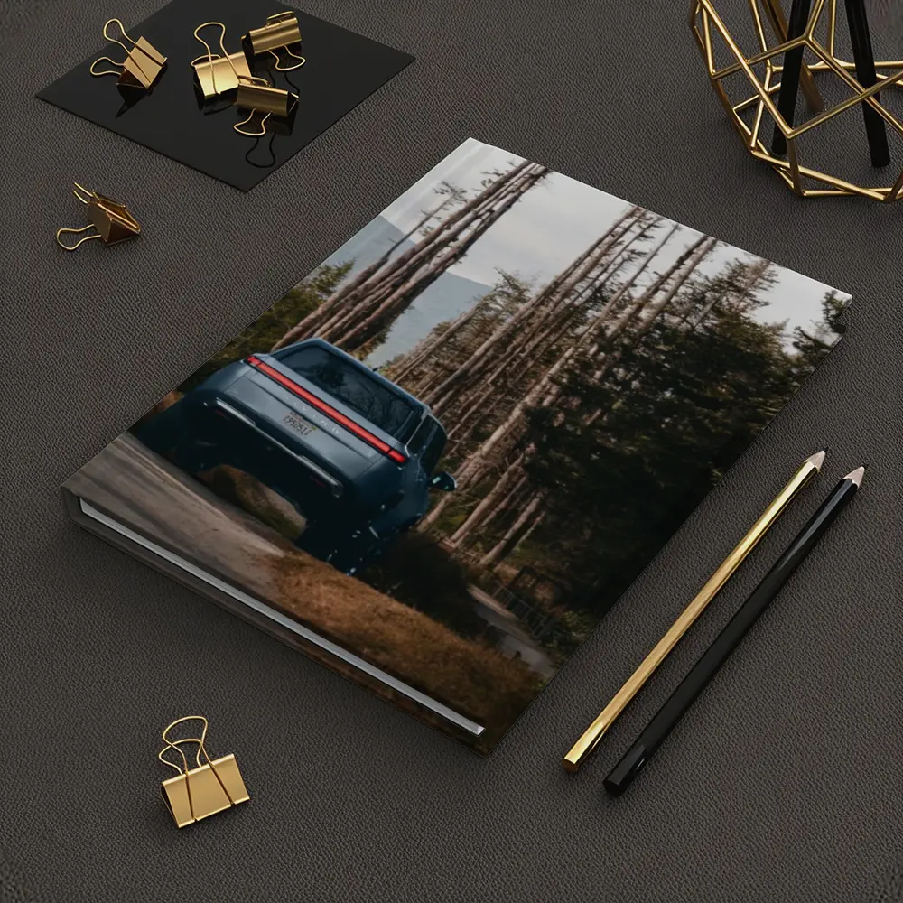 Rivian R1S SUV Winding Forest Mountain Road – Notebooks
