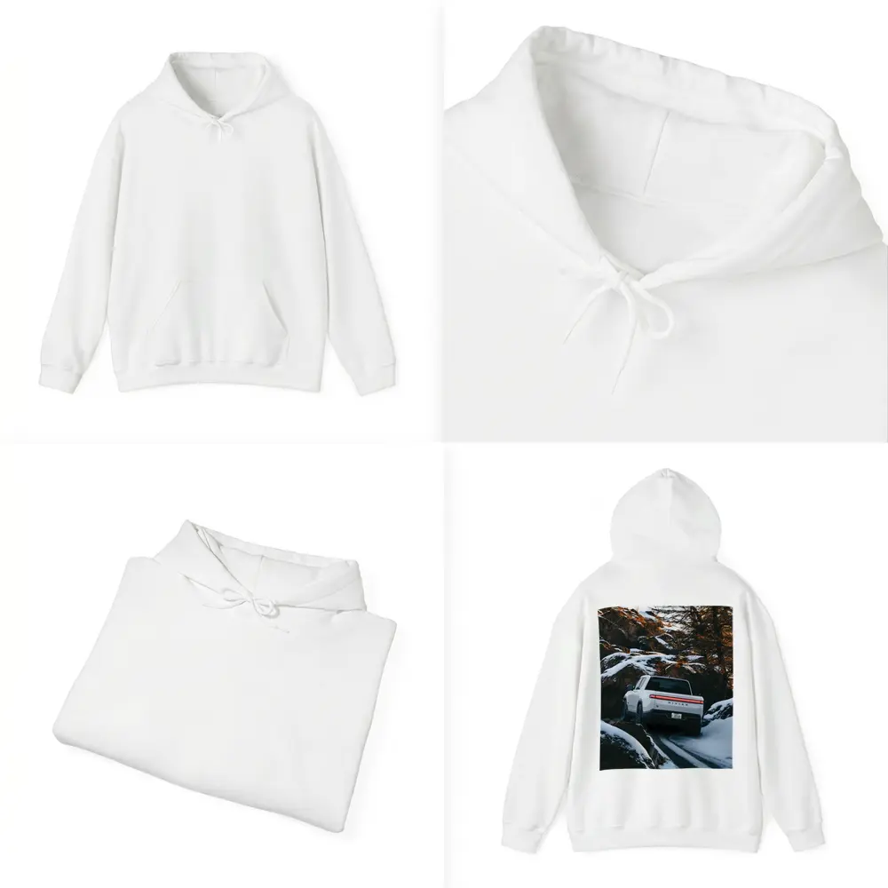 Rivian R1T Truck Snowy Mountain Trail – Hoodies