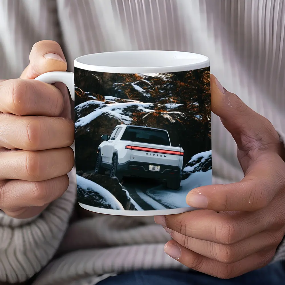 Rivian R1T Truck Snowy Mountain Trail – Mugs