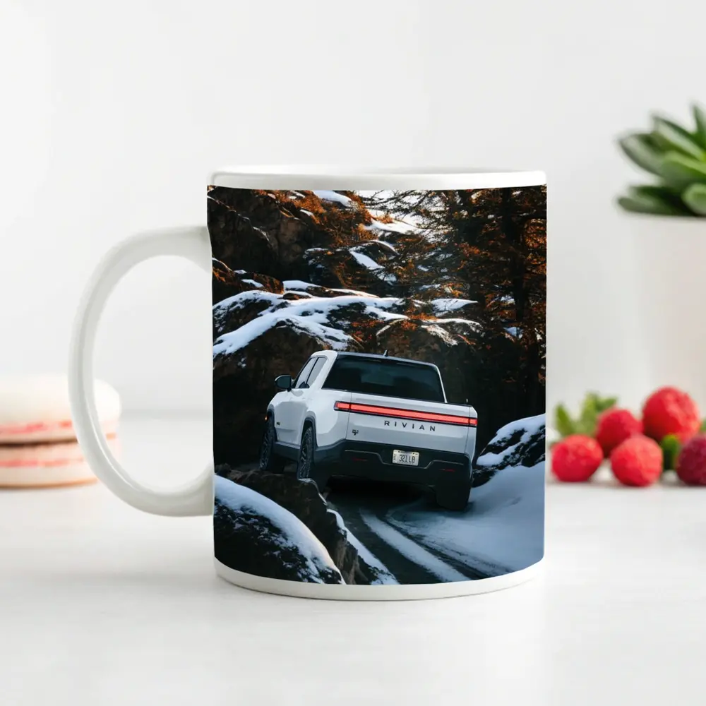 Rivian R1T Truck Snowy Mountain Trail – Mugs