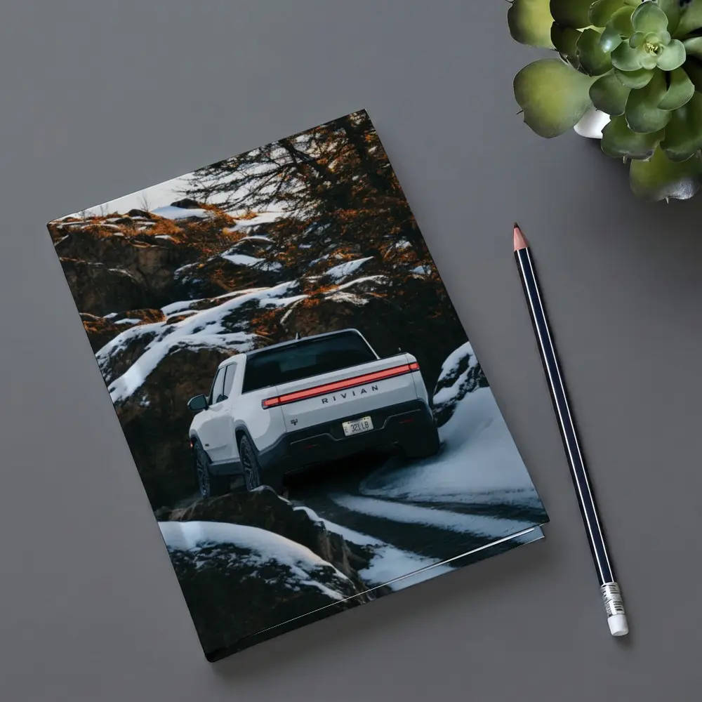 Rivian R1T Truck Snowy Mountain Trail – Notebooks