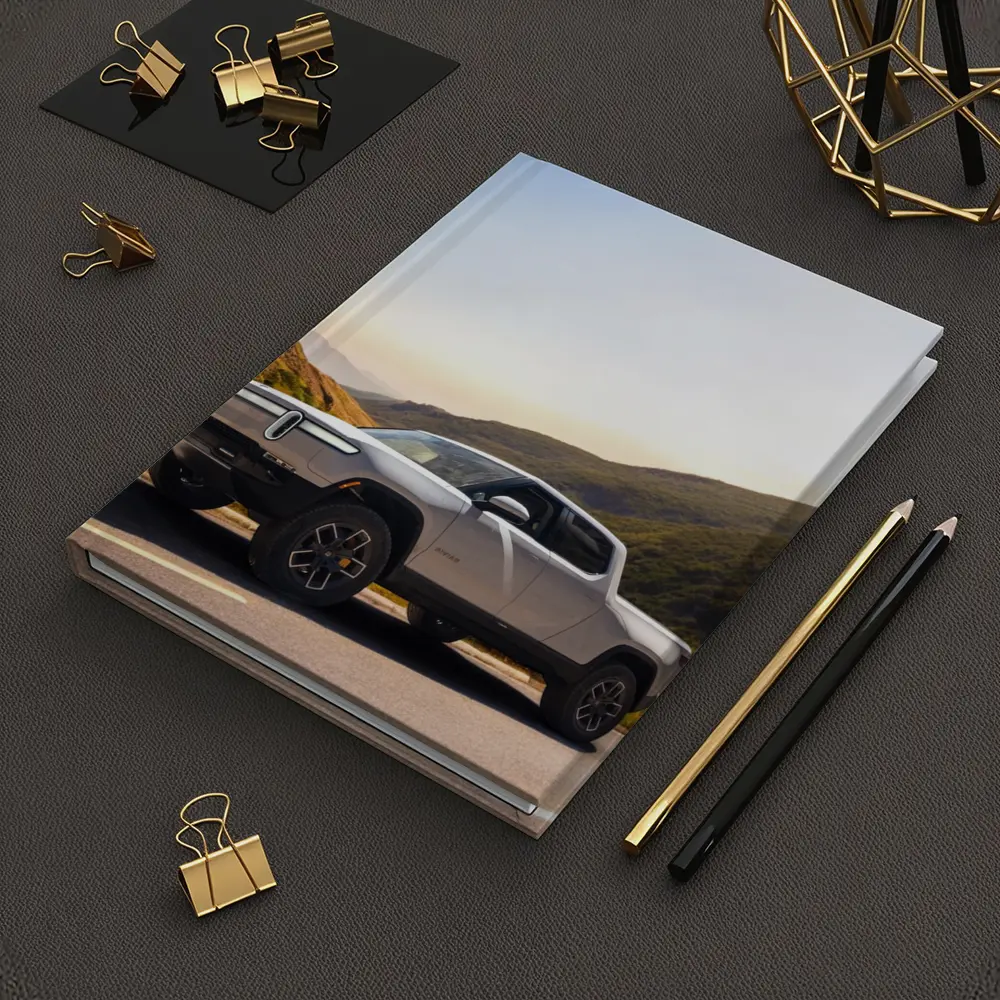 Rivian R1T Electric Truck Mountain Highway Sunrise – Notebooks