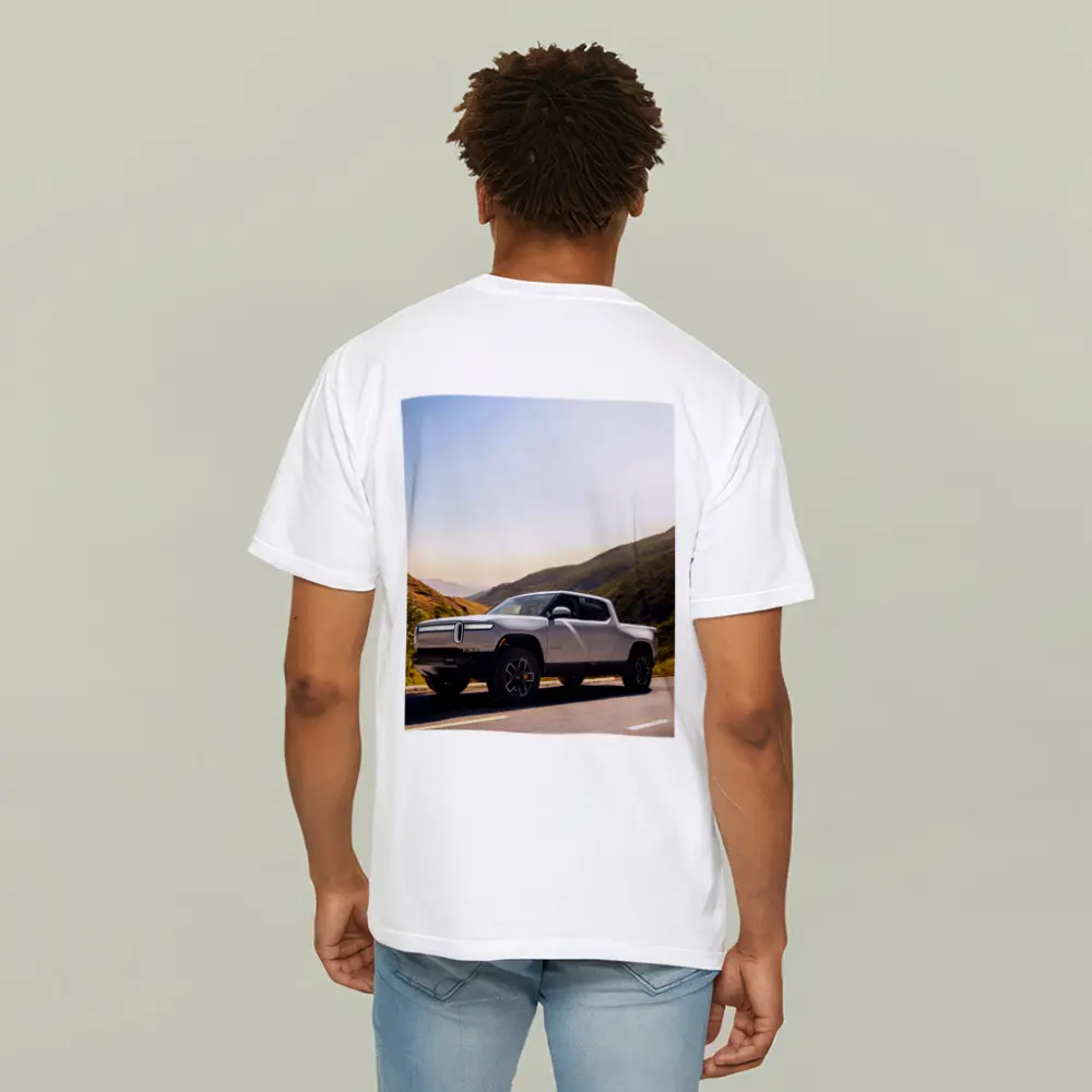 Rivian R1T Electric Truck Mountain Highway Sunrise – T-Shirts