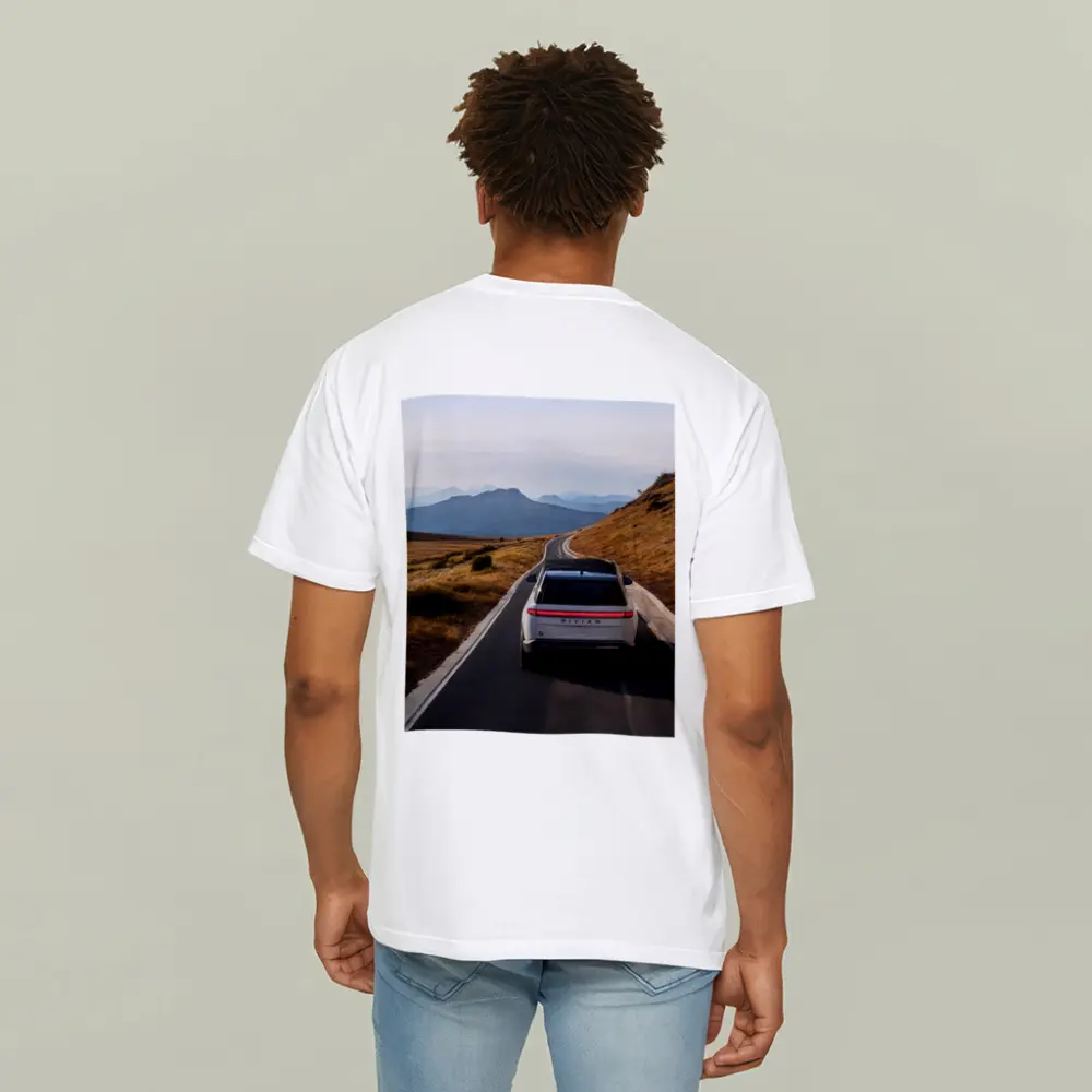 Rivian R1S On Mountain Road At Dusk – T-Shirts