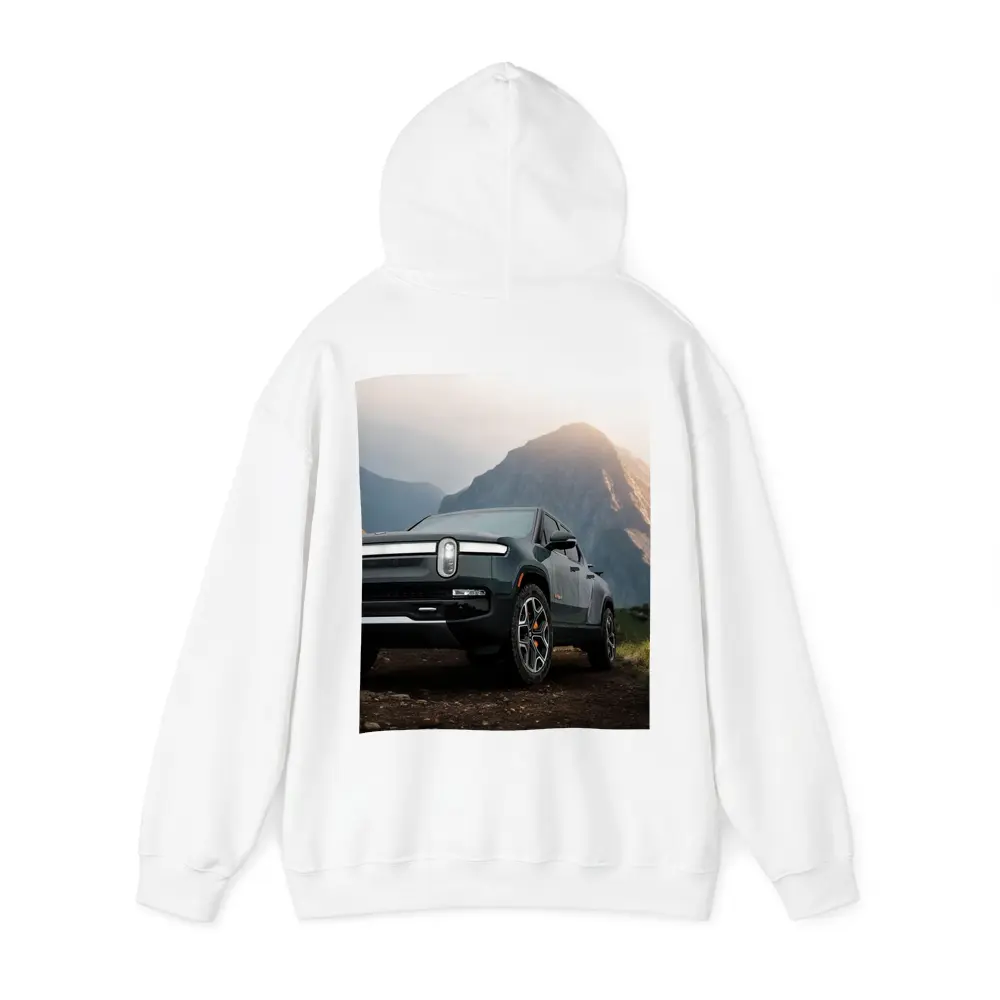 Rivian R1T Truck Rugged Mountain Landscape – Hoodies