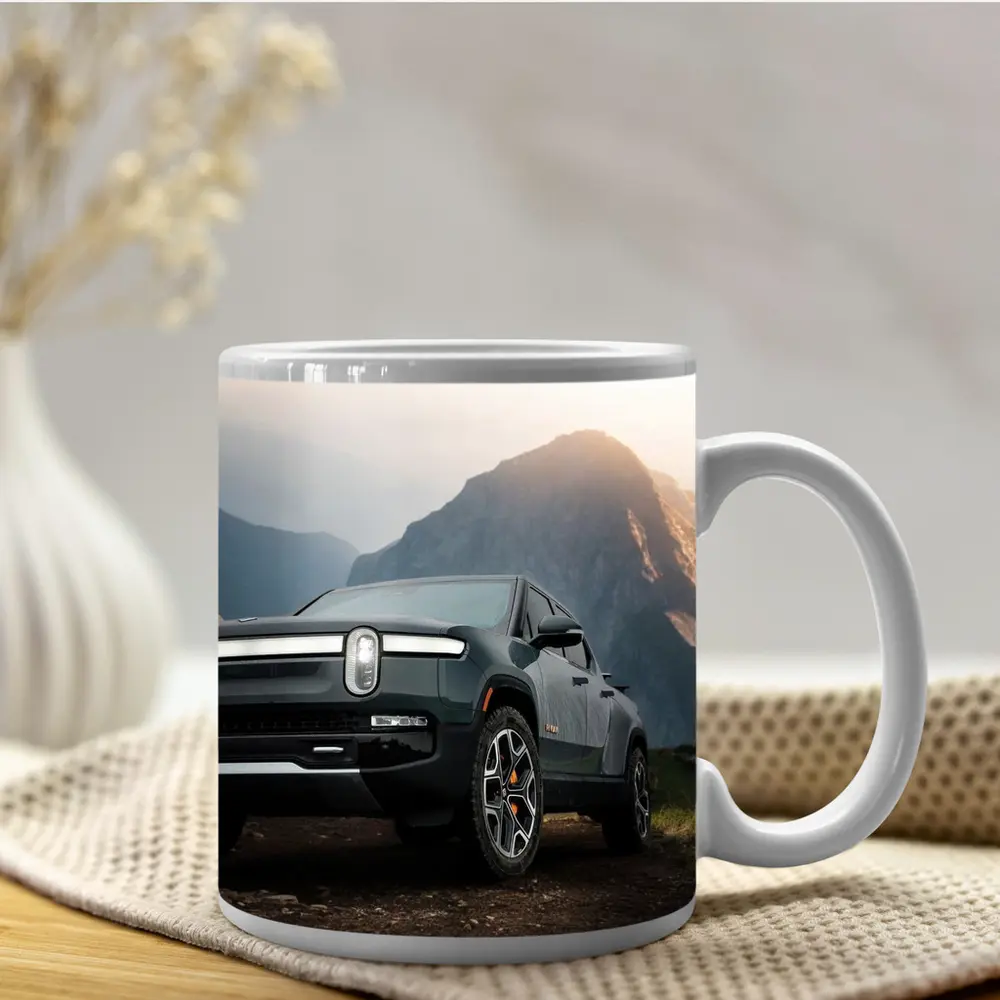 Rivian R1T Truck Rugged Mountain Landscape – Mugs