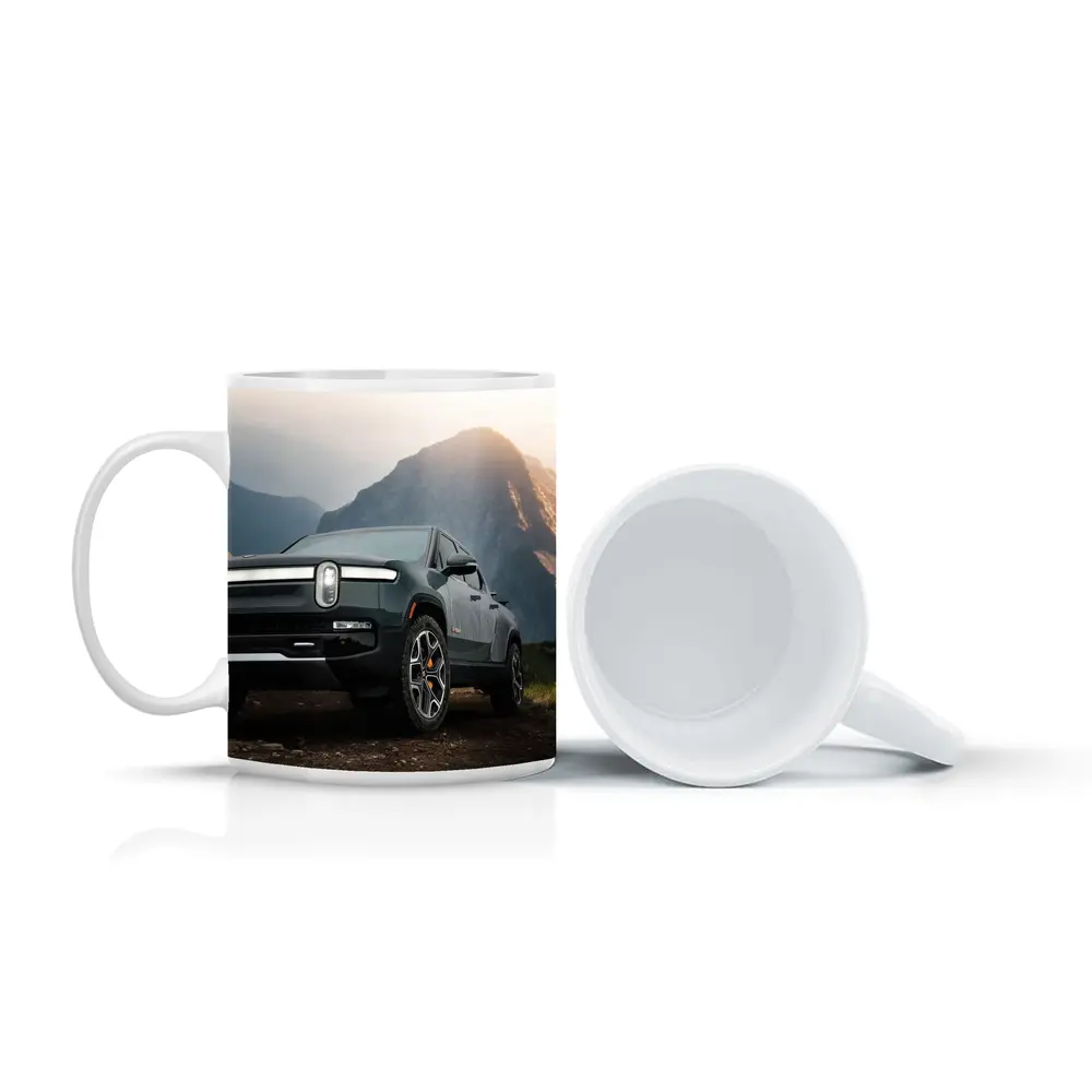Rivian R1T Truck Rugged Mountain Landscape – Mugs