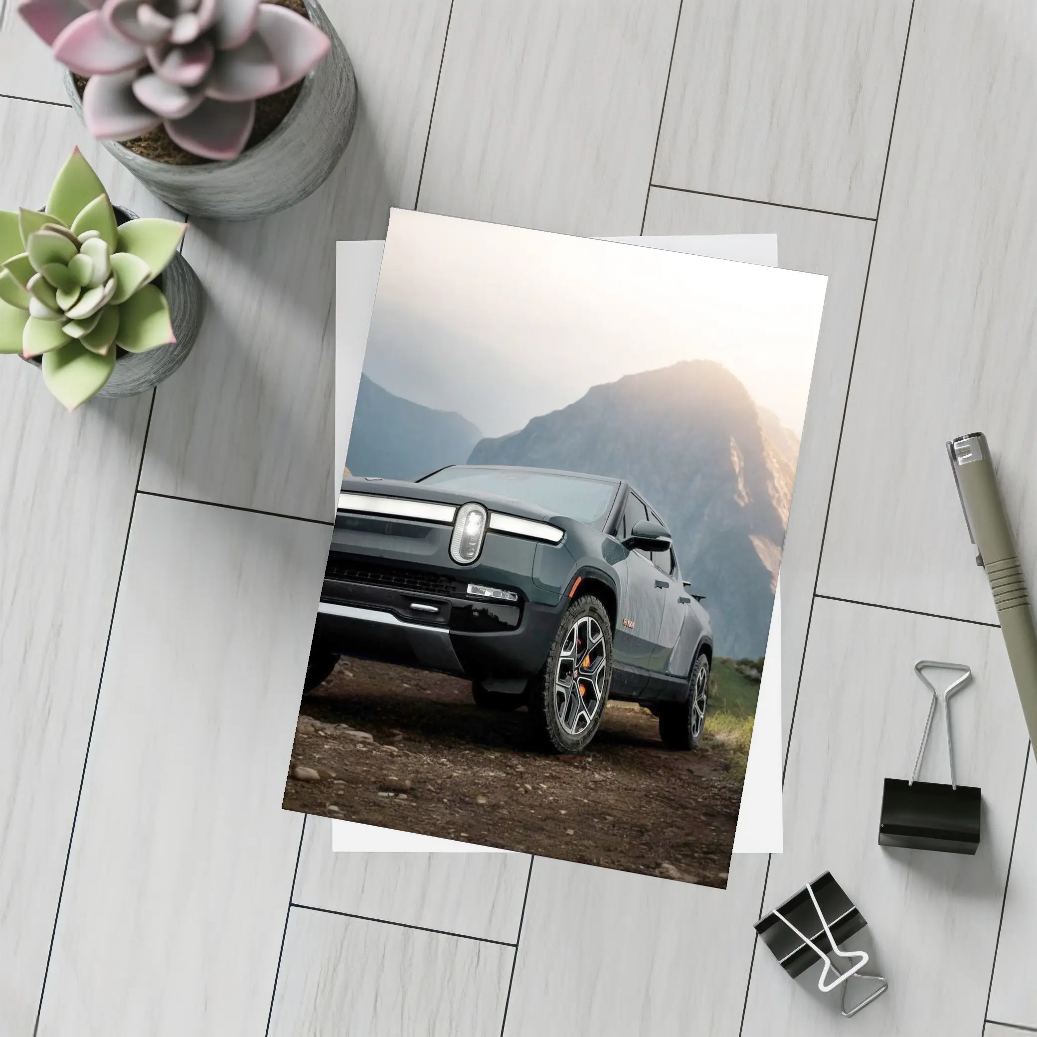 Rivian R1T Truck Rugged Mountain Landscape – Postcards