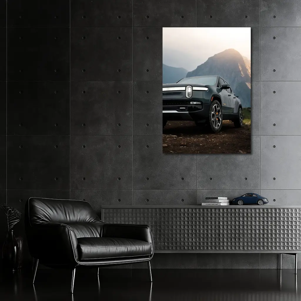 Rivian R1T Truck Rugged Mountain Landscape – Wall Art