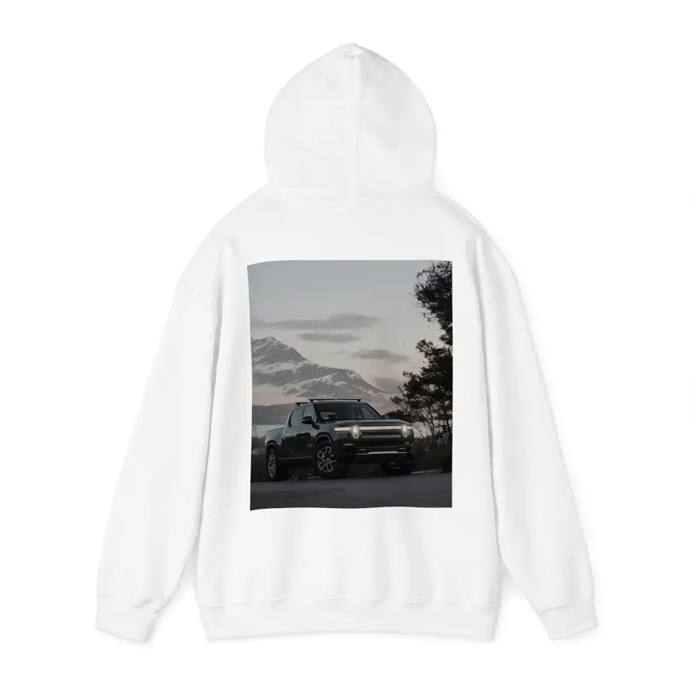 Rivian R1T Black Truck Winter Mountain Dusk – Hoodies