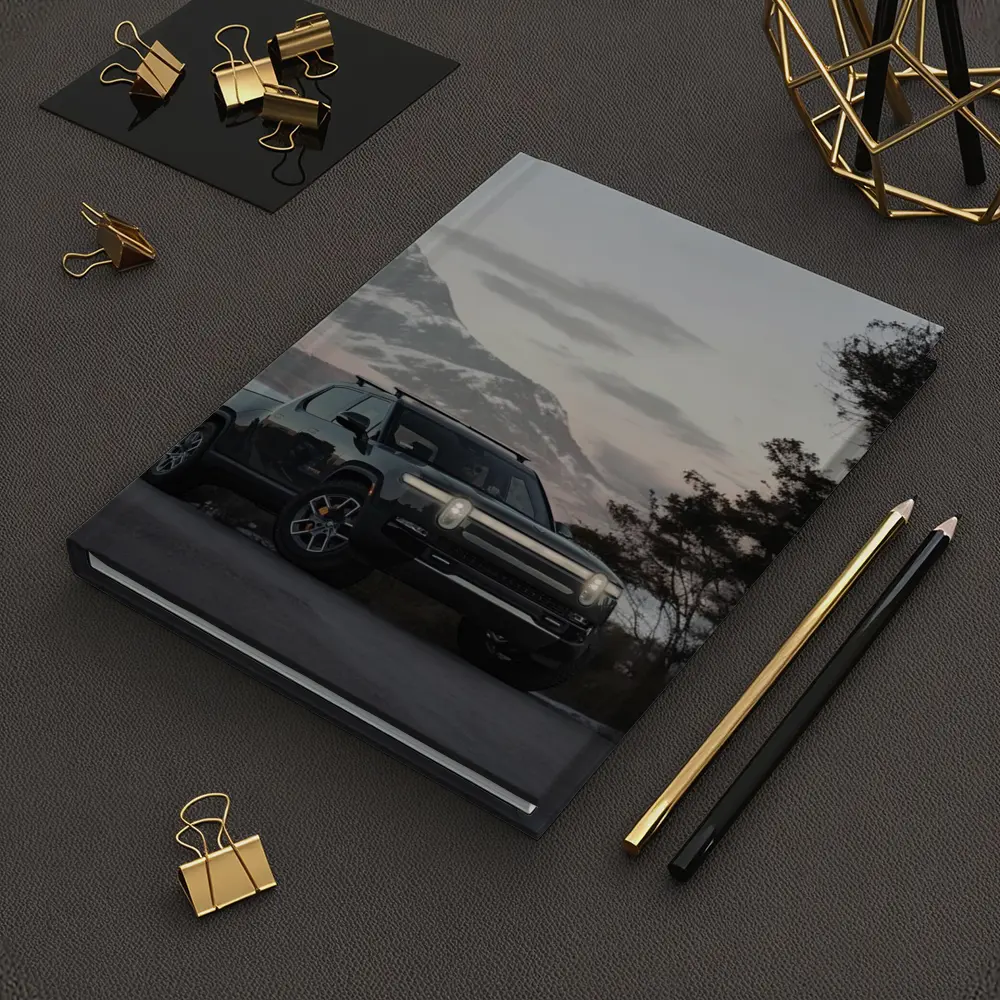 Rivian R1T Black Truck Winter Mountain Dusk – Notebooks