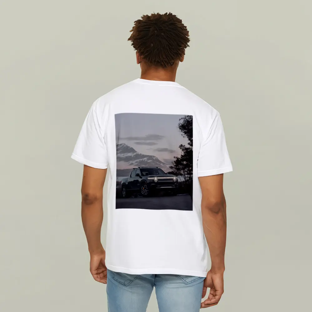 Rivian R1T Black Truck Winter Mountain Dusk – T-Shirts