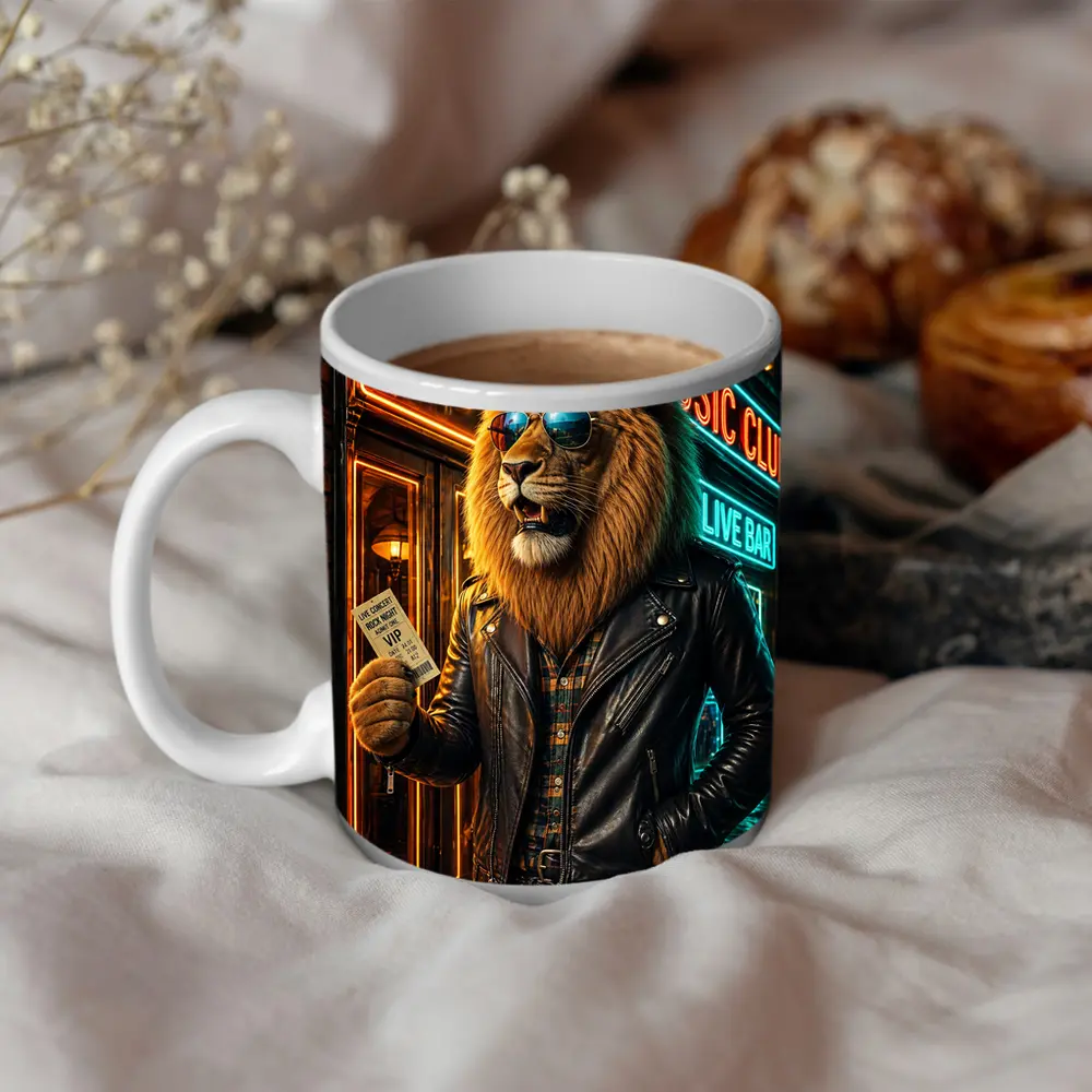 Lion Rock Star VIP Club Neon Night – Mugs