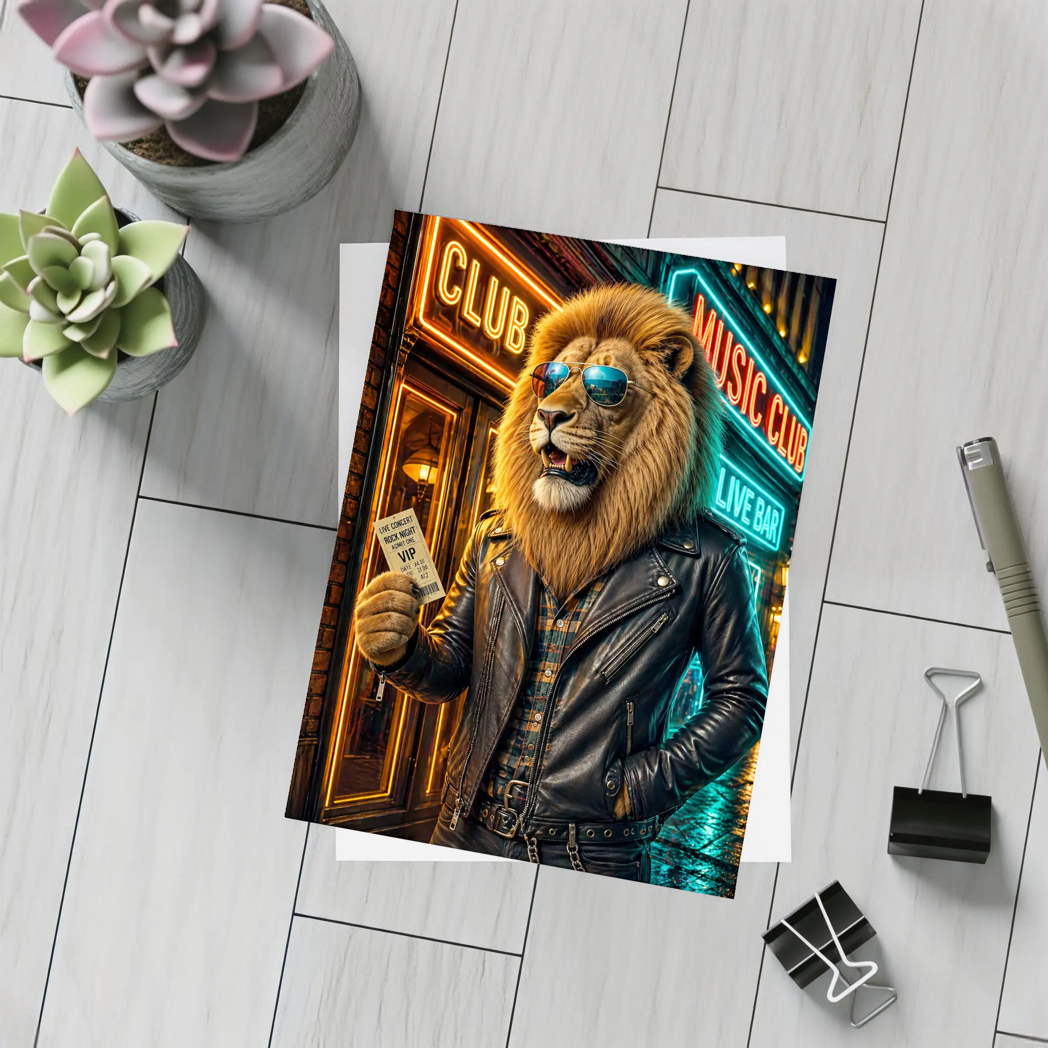 Lion Rock Star VIP Club Neon Night – Postcards