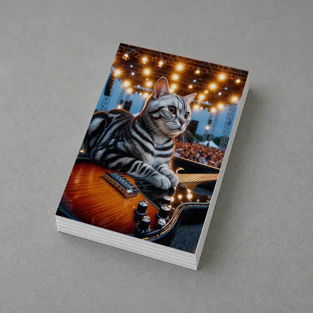 American Shorthair Cat Guitar Concert Stage – Postcards