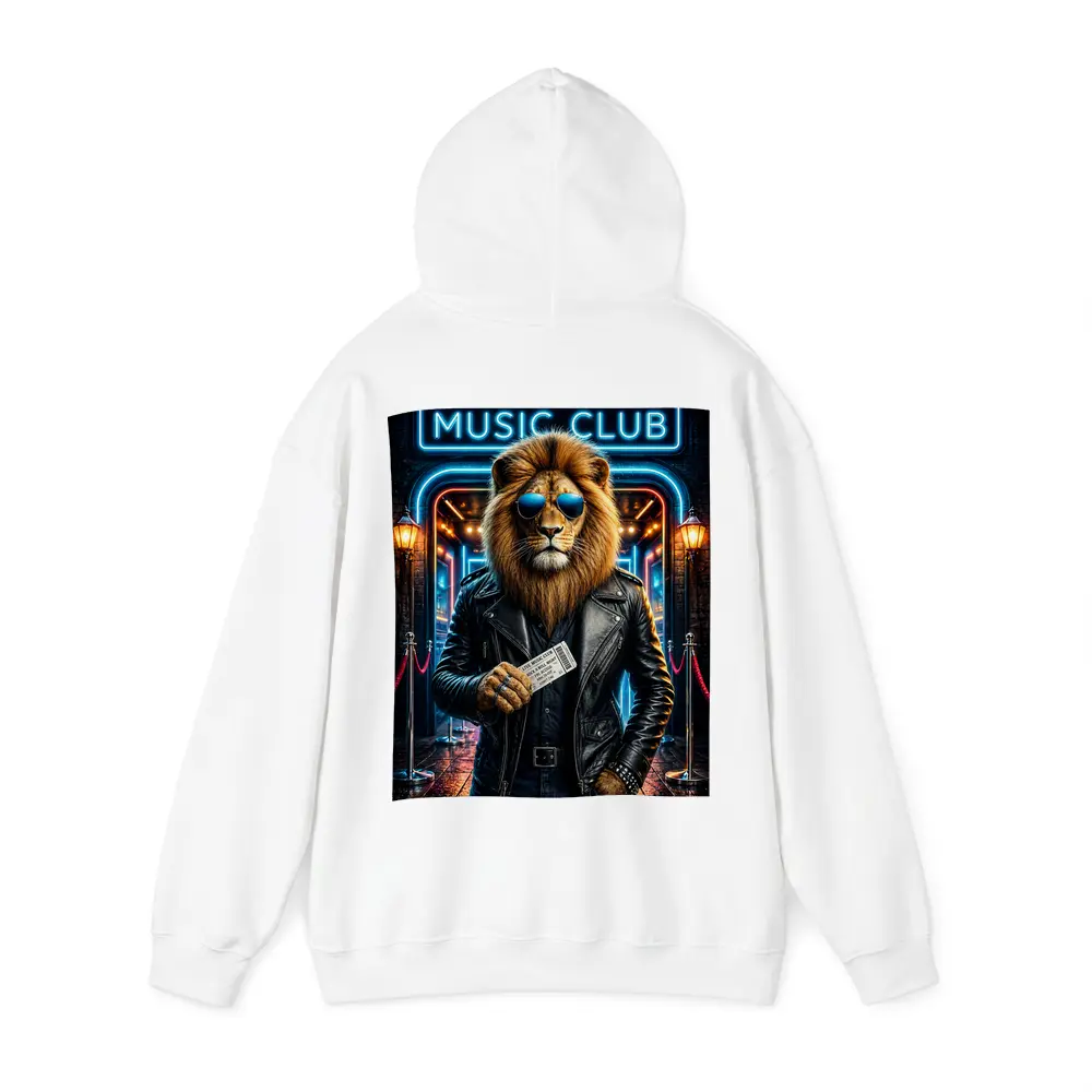 Lion in Leather Jacket at Music Club – Hoodies