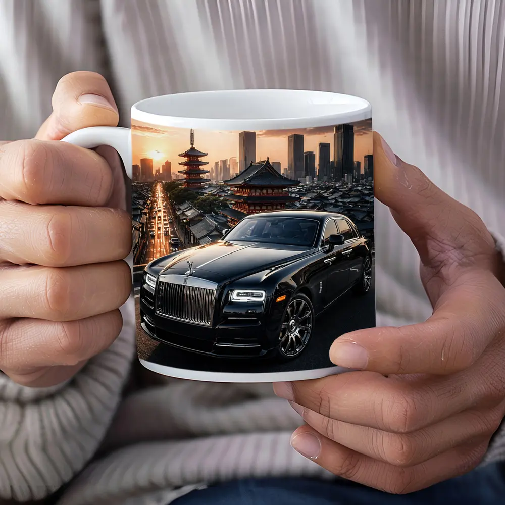 Rolls Royce Ghost Black Tokyo City Sunset – Mugs