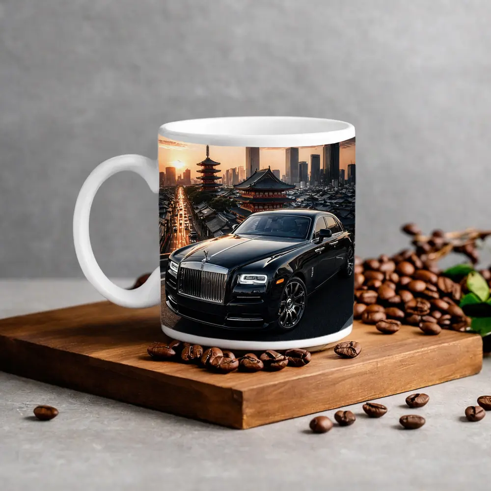 Rolls Royce Ghost Black Tokyo City Sunset – Mugs
