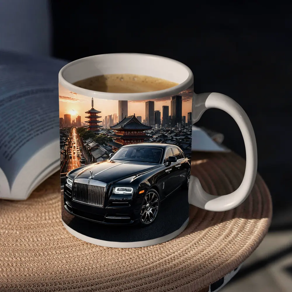 Rolls Royce Ghost Black Tokyo City Sunset – Mugs